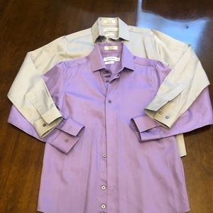 Calvin Klein Boy Sateen Button Down long Sleeve